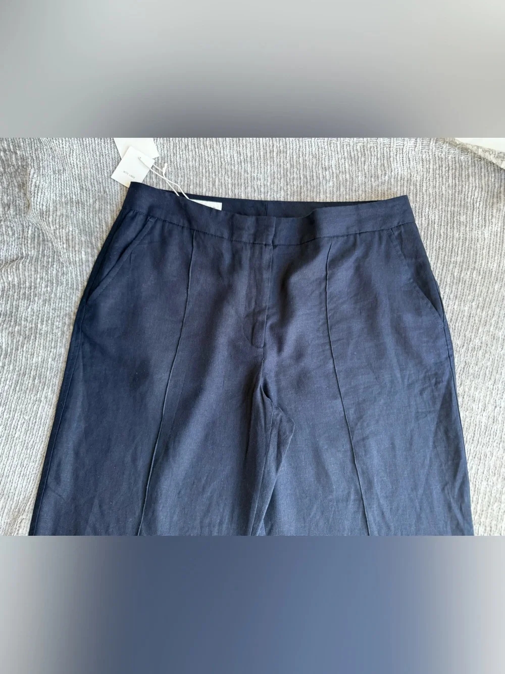 Zara Women’s Linen Safari Pants Navy Blues Size L
